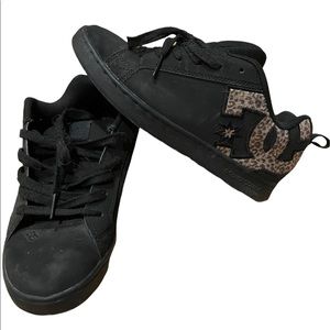 Women’s DC Shoes In Black with Leopard Logo